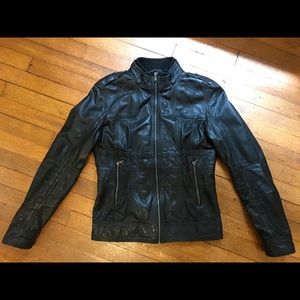 Guess Black Leather Jacket
